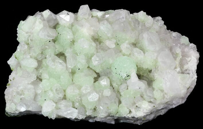 Prehnite & Babingtonite On Quartz Crystals - Qiaojia, China #33443